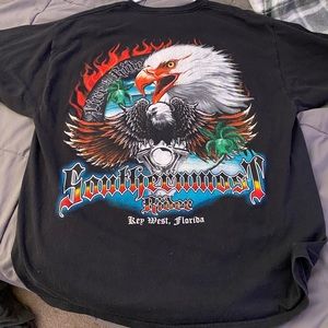 black vintage bikers tee
